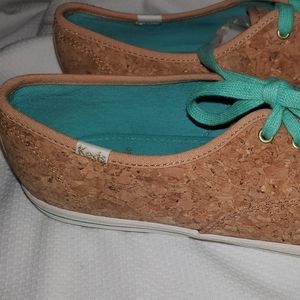 kate spade cork an torqouise keds